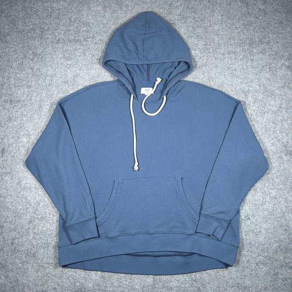 aerie Tops - Aerie pullover Hoodie Womens Medium Blue Waffle Knit Oversized Casual Loungewear